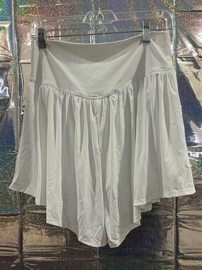 White Flowy Skirted Shorts